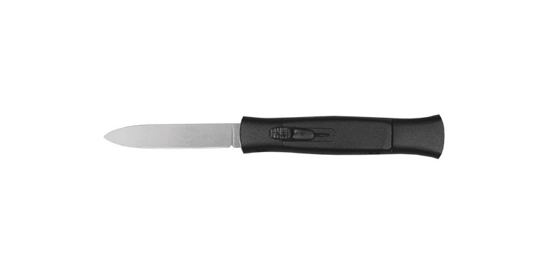 Spring knife - Black aluminium - 12 cm handle