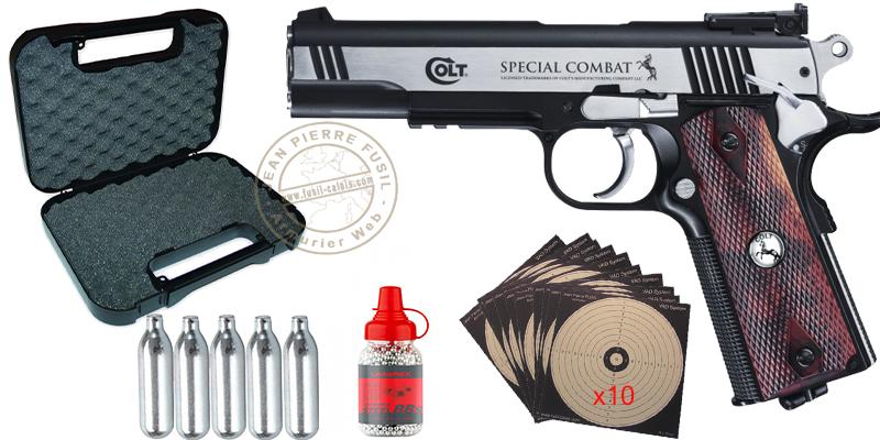 Kit Pistolet à plombs 4,5 mm  CO2 UMAREX - Colt Special Combat (3 joules max)