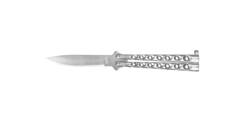 Butterfky knife - Nickel plated handle