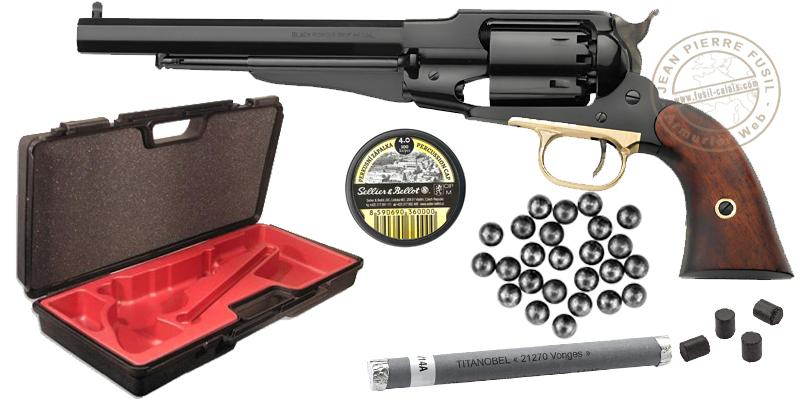 Kit Revolver PIETTA Remington 1858 Acier Cal. 44 - Canon 8'' - PACK  PROMO