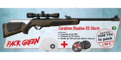 Pack carabine à plomb 4.5 mm GAMO Shadow DX Green Storm (19.9 joules) + lunette 4x32 - PACK CERISE