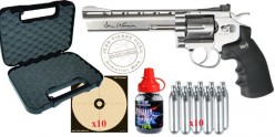 Kit Revolver 4,5 mm CO2 ASG Dan Wesson 6'' - Nickelé (3 joules) - PROMOTION