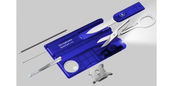 VICTORINOX knife - SwissCard Lite translucent blue 8p