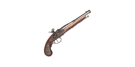 Réplique du pistolet pirate ''Jean Bart'' XVIIIe siècle