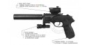 Pistolet 4,5 mm CO2 GAMO P-25 Blowback - TACTICAL (3,98 joules)