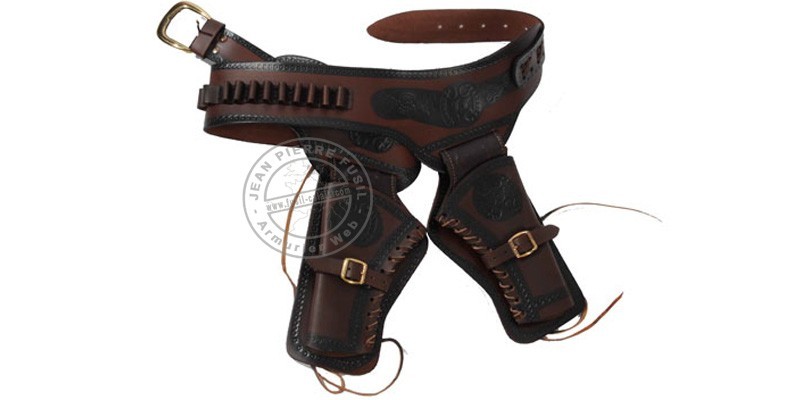 Printed leather buscadero - 2 revolvers