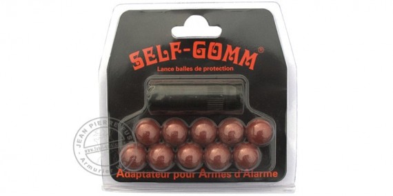 Adaptateur SELF-GOMM pour arme d'alarme BRUNI-KIMAR + 10 balles caoutchouc