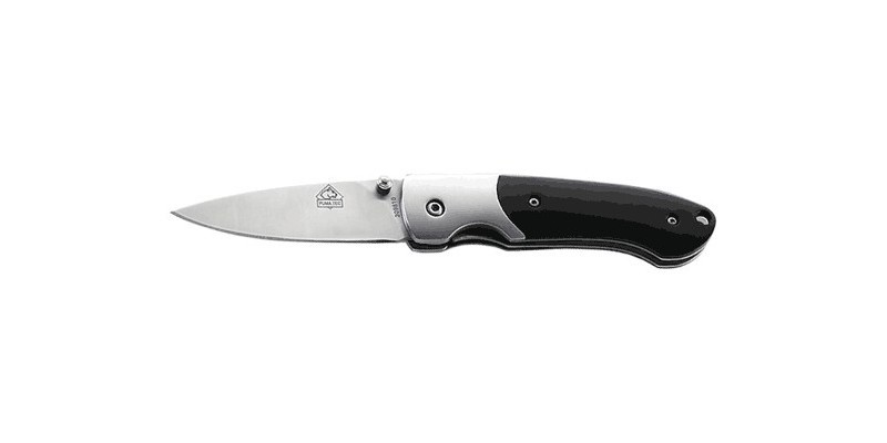 PUMA-TEC knife - Black Aluminium & stainless steel handle